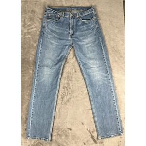Levis 505 Jeans Mens 34x34 (34x33) Blue Denim Straight‎ Leg Zip Fly Classic